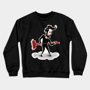 man playing on mop Crewneck Sweatshirt